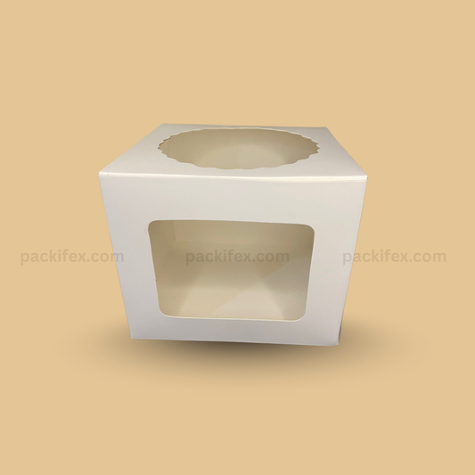 6x6x4 2-Side Window Cake Box (Pack of 10) — Bakery Packaging