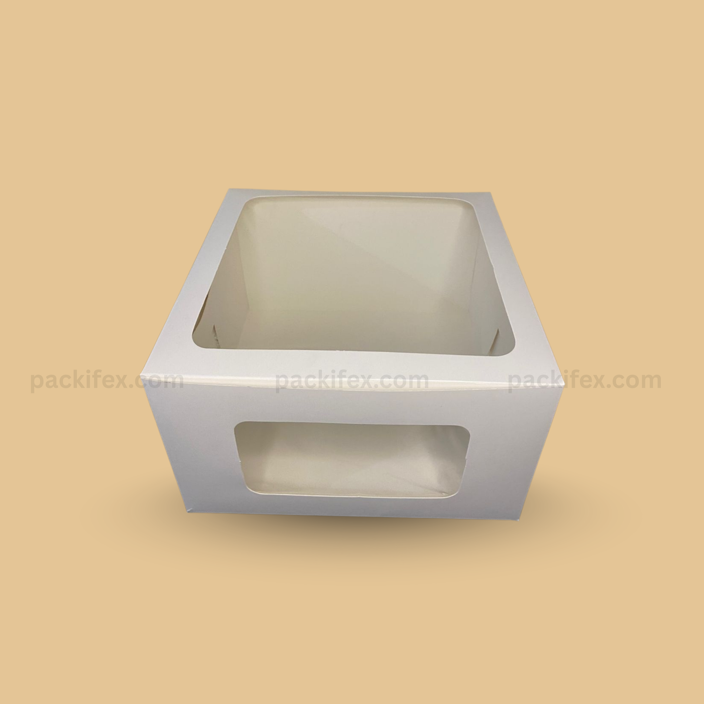 9x9x8 2-Side Window Cake Box (Pack of 10) – Clear Display Bakery Packaging