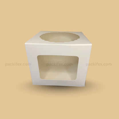6x6x4 2-Side Window Cake Box (Pack of 10) —  Bakery Packaging