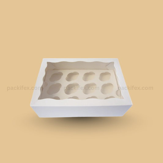 White Cupcake Box – Secure  12 Cavity Packaging