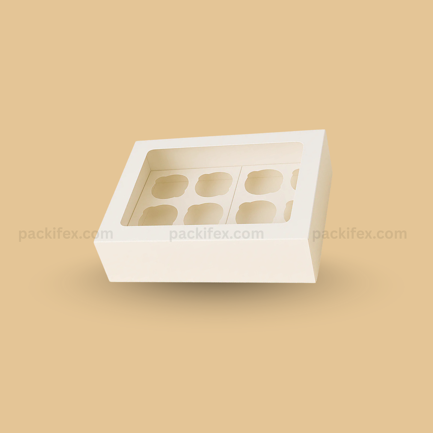 Premium White Cupcake Box – Secure 6  Cavity Packaging