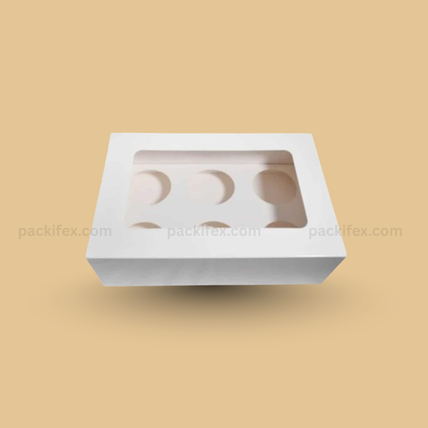 Premium White Cupcake Box – Secure 6  Cavity Packaging
