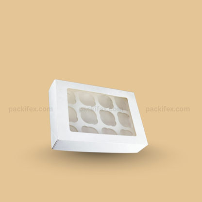 White Cupcake Box – Secure  12 Cavity Packaging