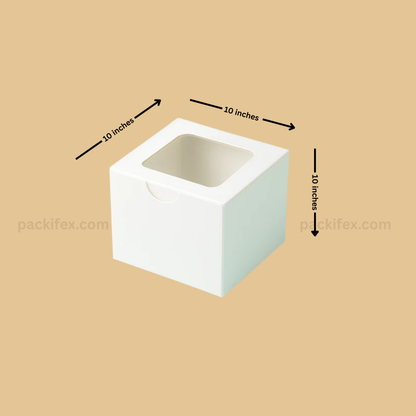 Pack of 20 (10x10x10) Premium Cake Box with Clear Windows