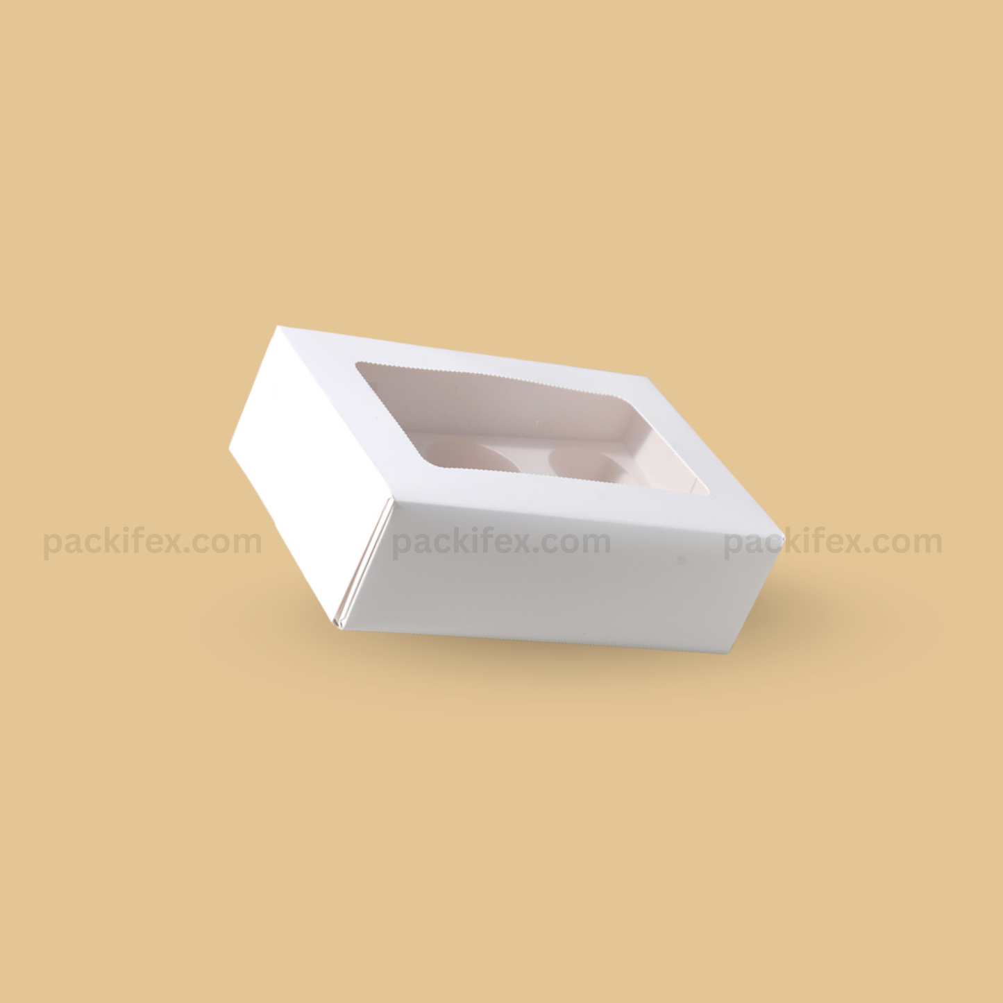 Premium White Cupcake Box – Secure 2 Cavity Packaging