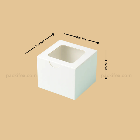 8x8x4 2-Side Window Cake Box (Pack of 10)