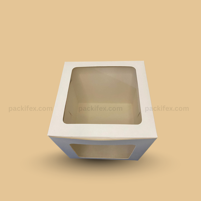 9x9x4 Cake Box with 2 Clear Windows – Pack of 10