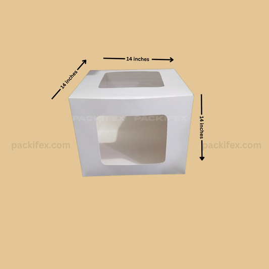 14x14x14 2-Side Window Cake Box (Pack of 10) — Clear Display, Food-Safe Packaging