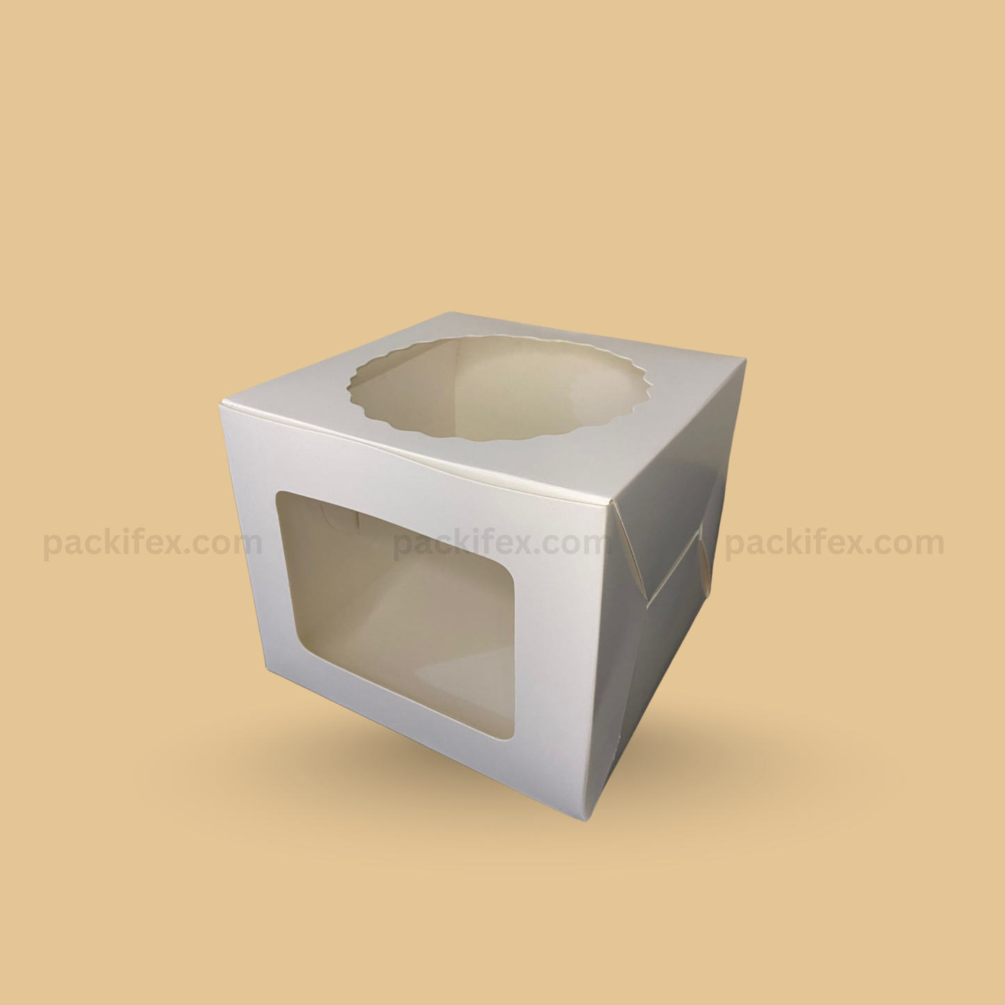 7x7x4 Cake Box with 2 Clear Windows – Pack of 10