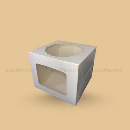 7x7x4 Cake Box with 2 Clear Windows – Pack of 10