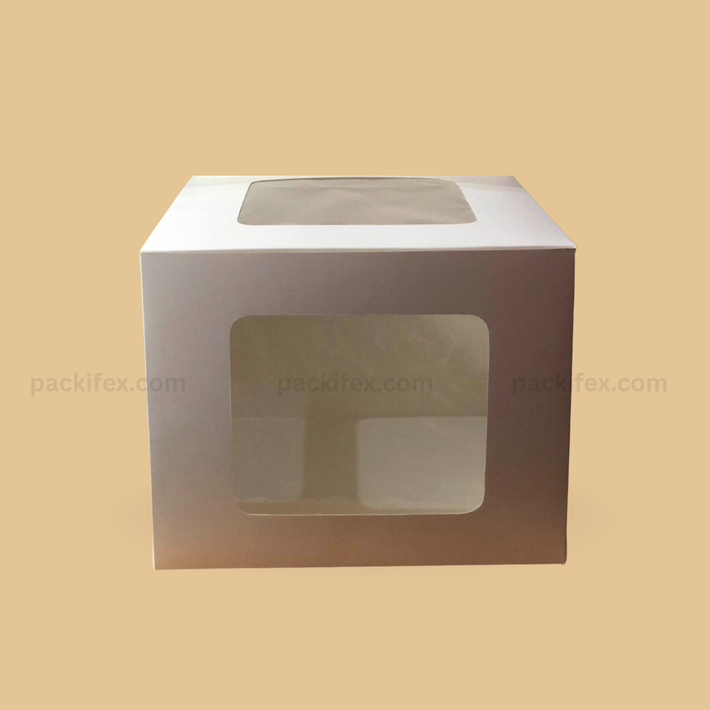 9x9x4 Cake Box with 2 Clear Windows – Pack of 10