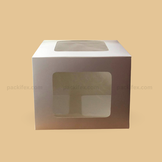 9x9x4 Cake Box with 2 Clear Windows – Pack of 10