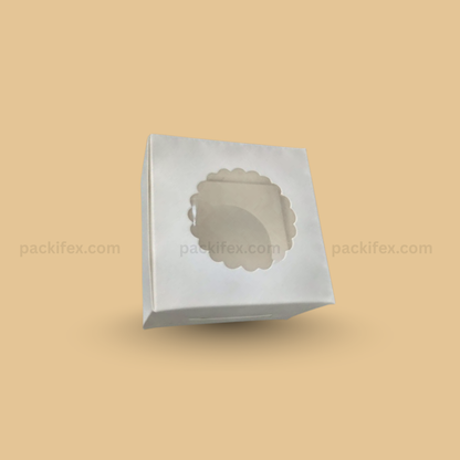 Premium White Cupcake Box – Secure 01 Cavity Packaging